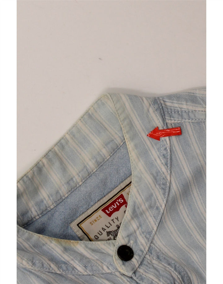 Мужская рубашка с коротким рукавом Levi's из хлопка в большую синюю полоску