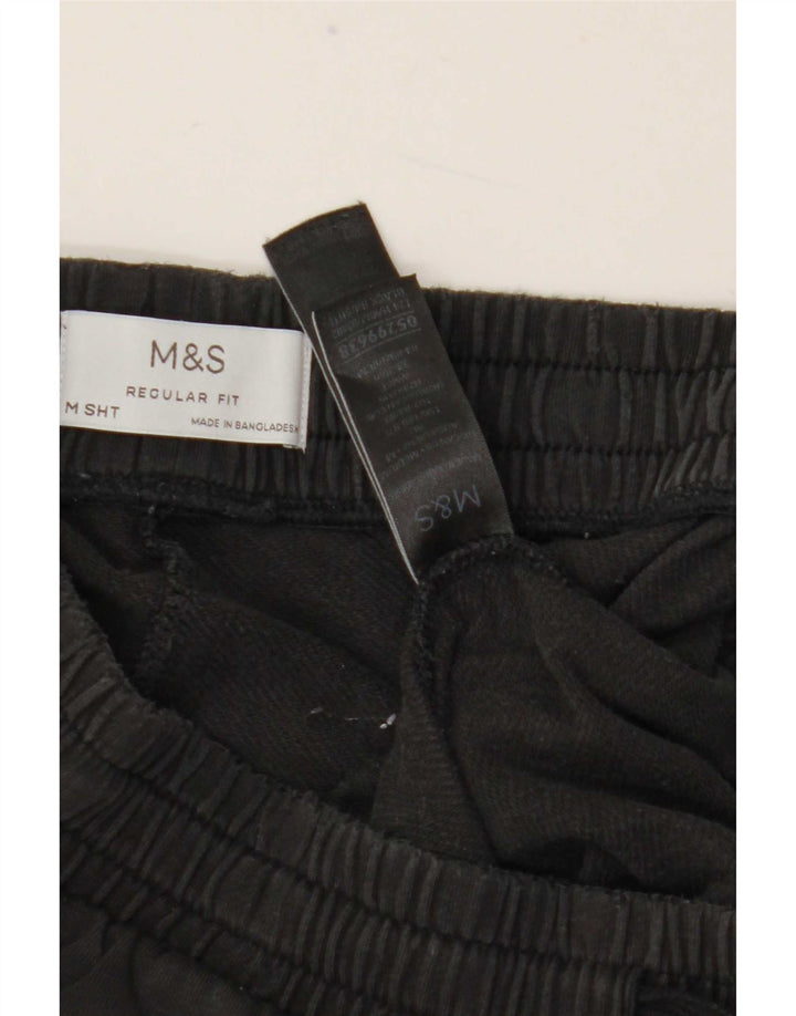Мужские спортивные брюки стандартного кроя Marks & Spencer, хлопковые, среднего размера, черные
