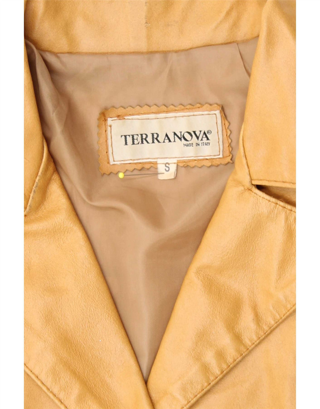 Женское кожаное пальто Terranova UK 10 маленькое бежевое кожаное