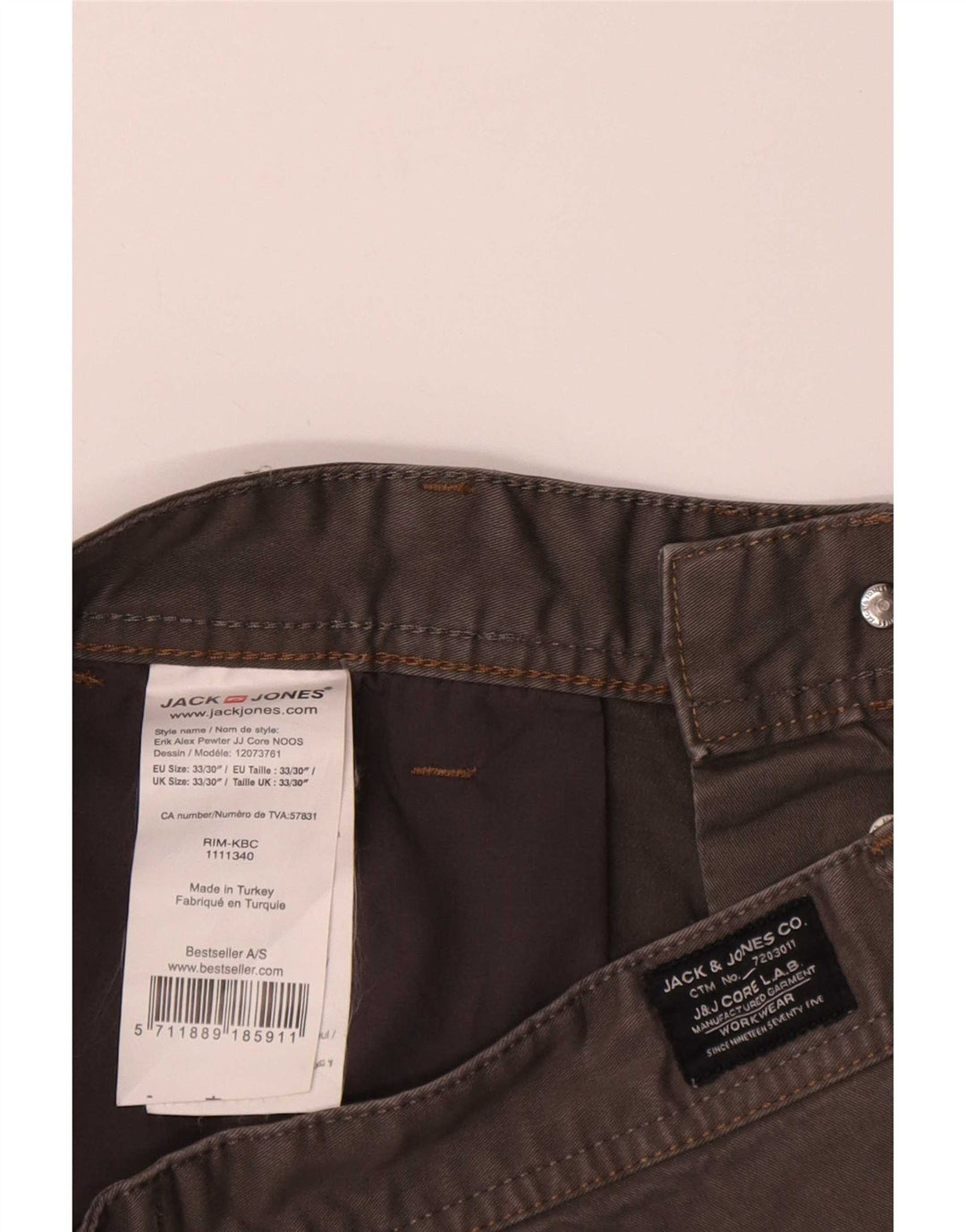Мужские шорты чинос Jack & Jones Medium W33 Серые хлопковые