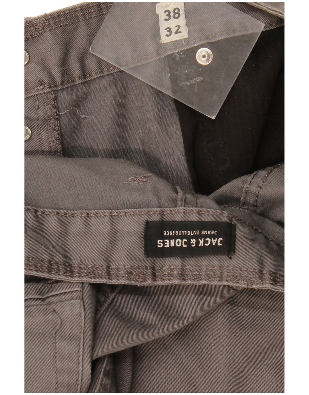 JACK & JONES Мужские прямые повседневные брюки W38 L32 Серый полиэстер