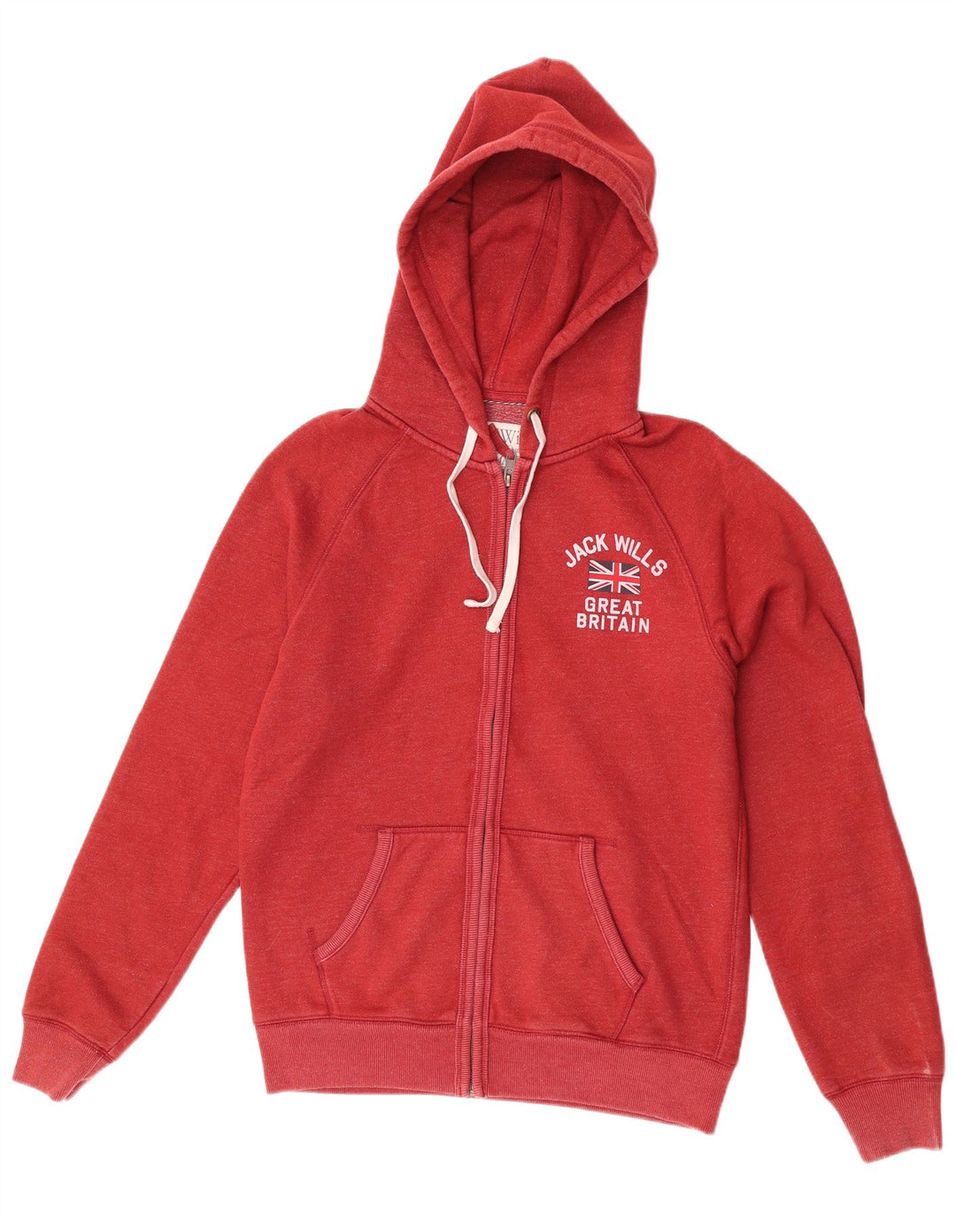 Jack Wills Мужской свитер с капюшоном и молнией с графическим рисунком, хлопковый средний красный цвет