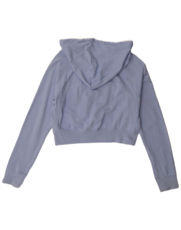 Женский укороченный джемпер с капюшоном с графическим рисунком Nike UK 14, хлопковый средний синий цвет