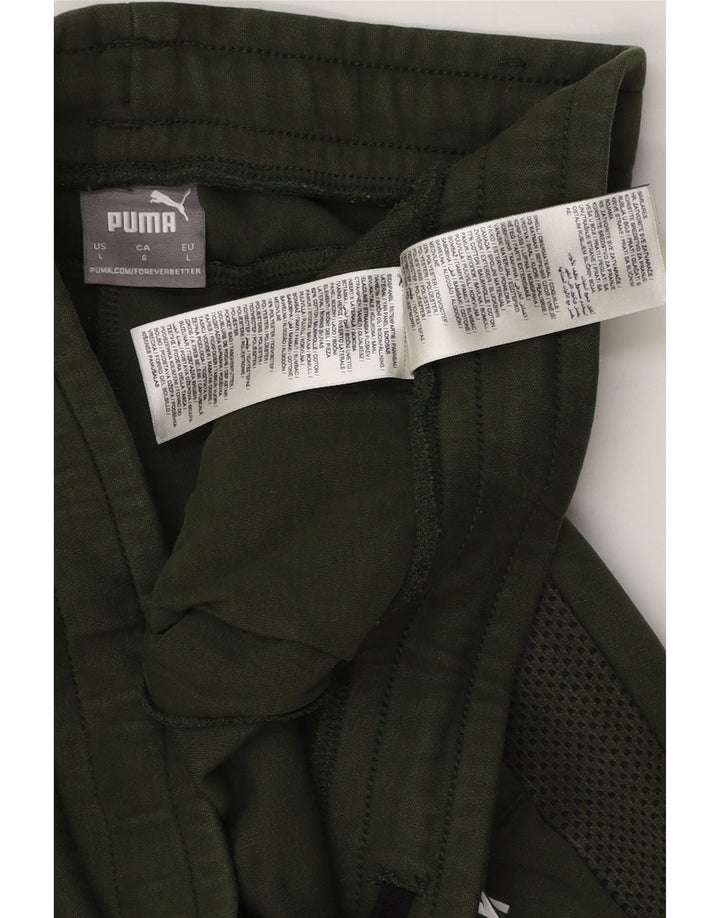 Мужские спортивные брюки с рисунком PUMA, большие зеленые хлопковые брюки