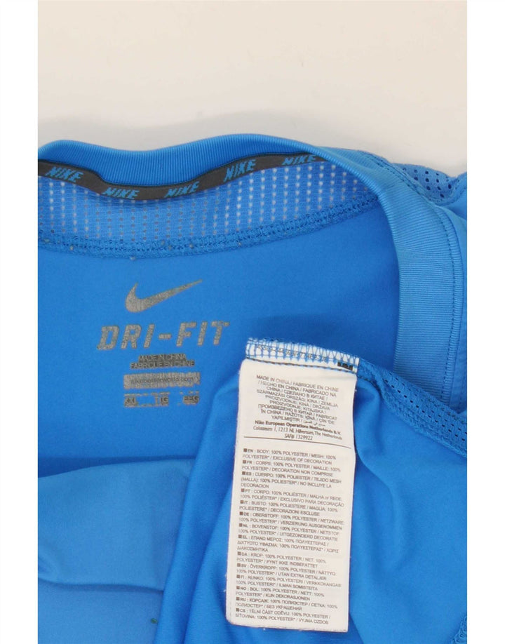 Мужская футболка Nike Dri Fit 2XL, синяя, полиэстер с геометрическим рисунком