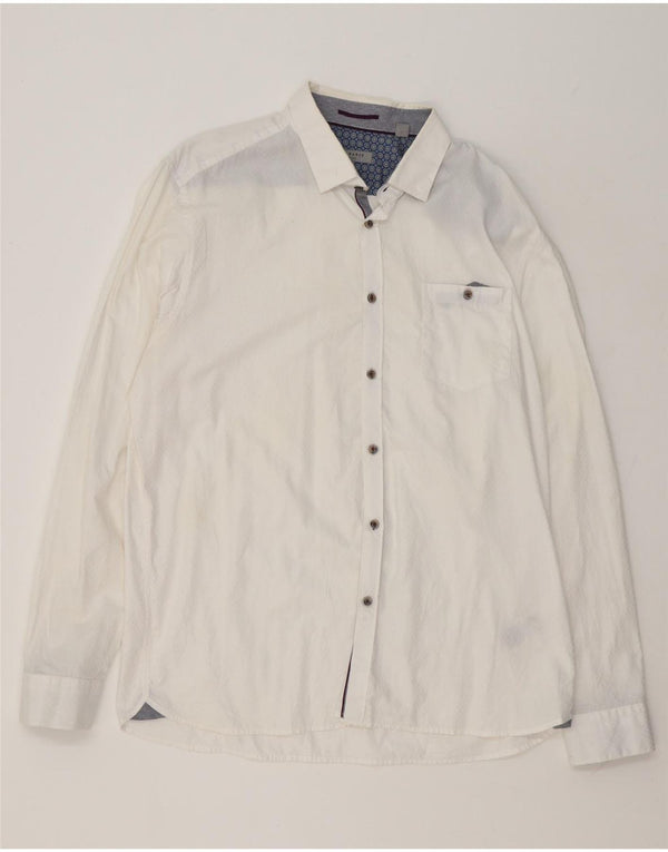 Мужская рубашка Ted Baker, размер 6, 2XL, белый хлопок