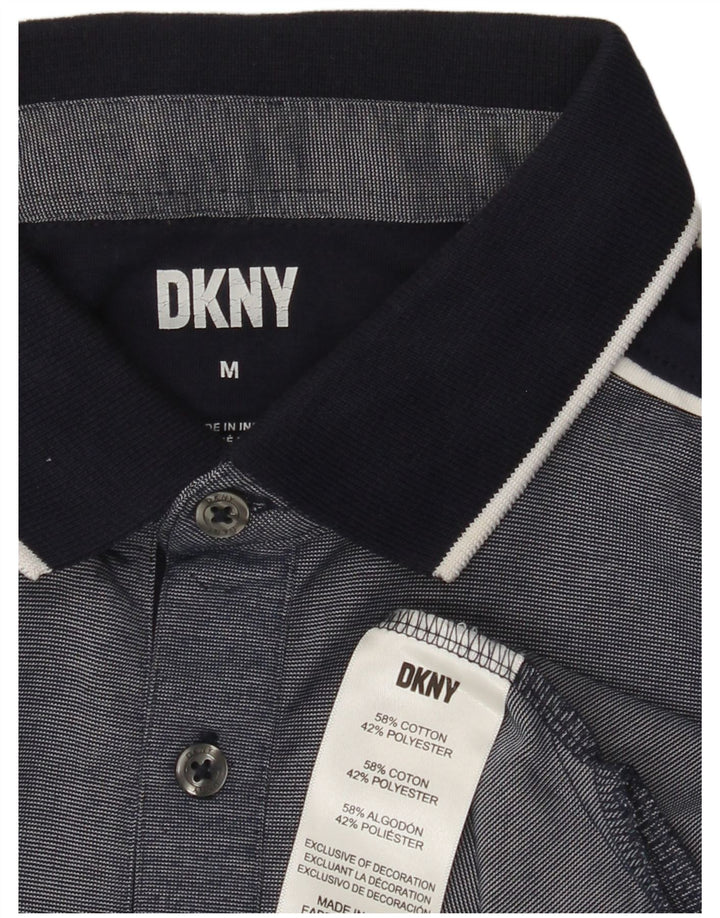 Мужская рубашка-поло DKNY, темно-синяя, хлопковая, среднего размера