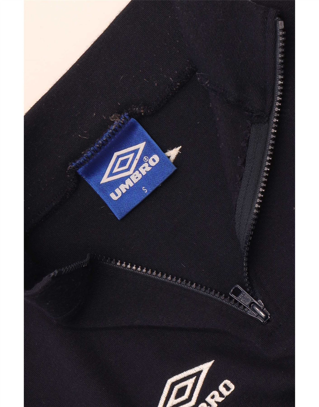 Umbro Мужской укороченный свитшот с воротником на молнии, маленький темно-синий