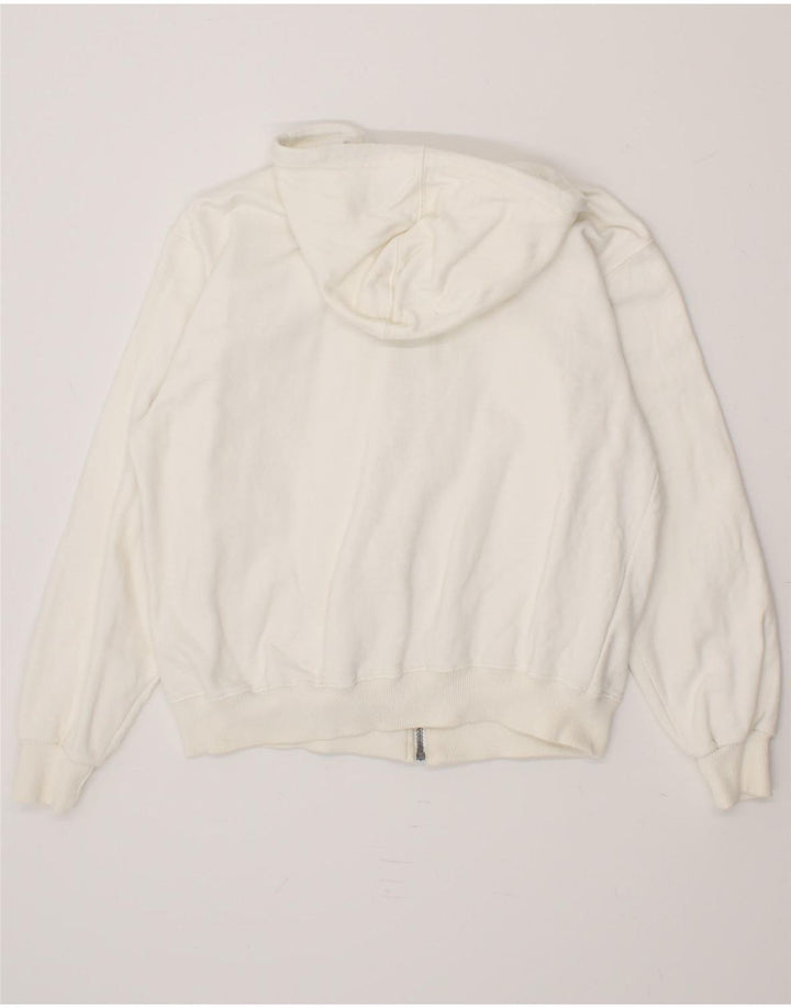 ASICS Womens Oversized Zip Hoodie Sweater UK 10 Small White Vintage Asics and Second-Hand Asics from Messina Hembry 
