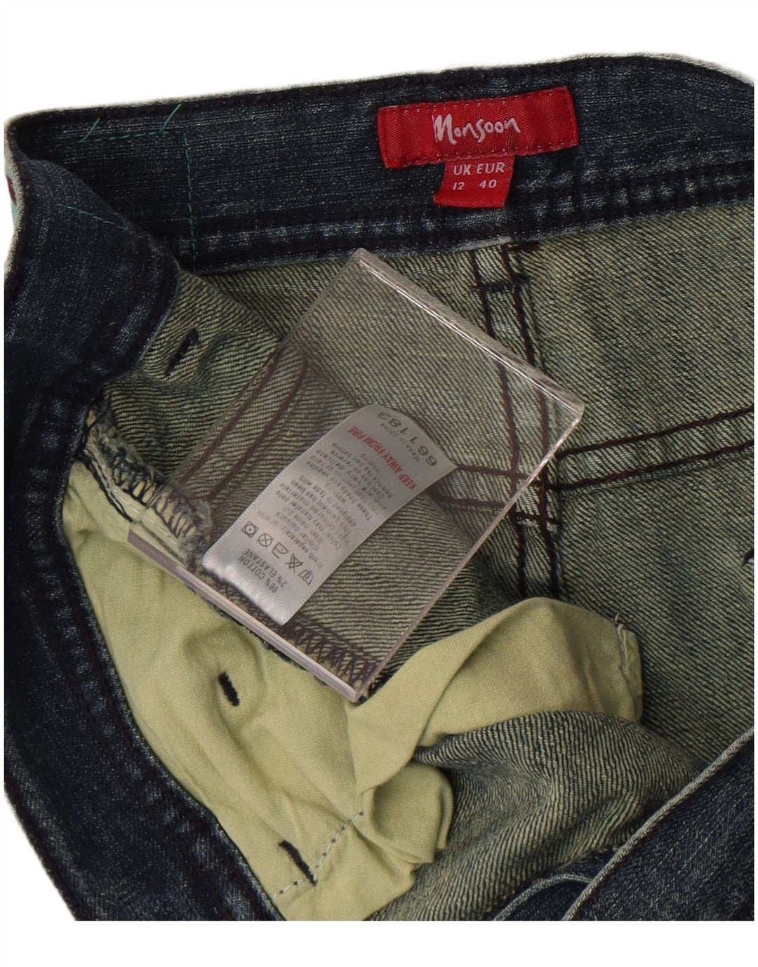 Женские джинсы Bootcut Monsoon UK 12, средние W32 L30, синие, хлопок