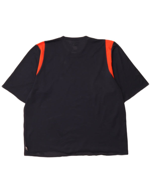Мужская футболка Adidas Climalite Top XL Темно-синяя с цветными блоками из полиэстера