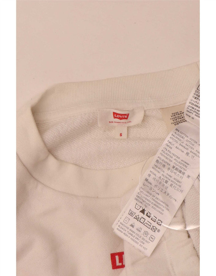 Женский джемпер-толстовка оверсайз Levi's UK 10, маленький белый с цветными блоками