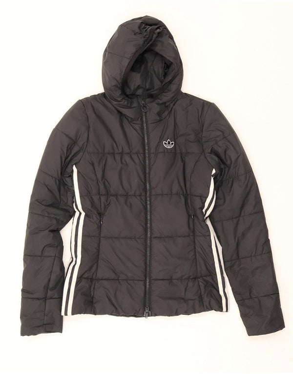 Женская утепленная куртка Adidas с капюшоном UK 6 XS, черный полиэстер