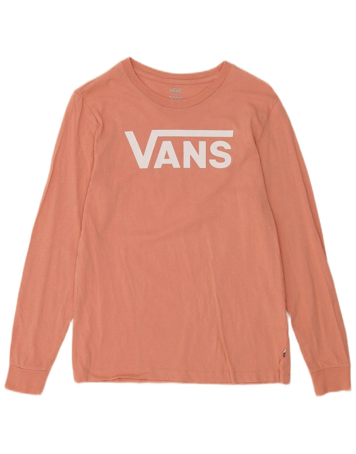 Мужской топ с рисунком VANS из хлопка с длинными рукавами, маленький розовый цвет