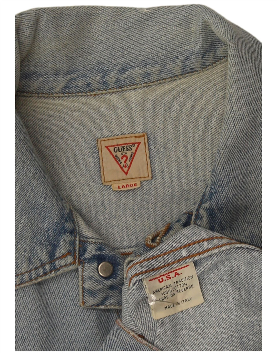 Guess Женская джинсовая куртка UK 14, большой синий хлопок