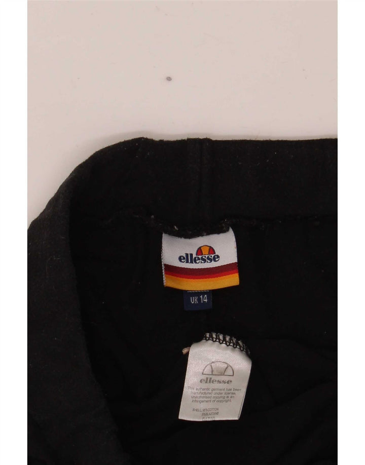 Женские леггинсы с рисунком Ellesse UK 14, средний черный хлопок, черный цвет