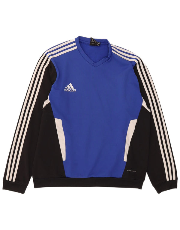 Мужской джемпер Adidas Climawarm UK 44/46, большой синий с цветными блоками