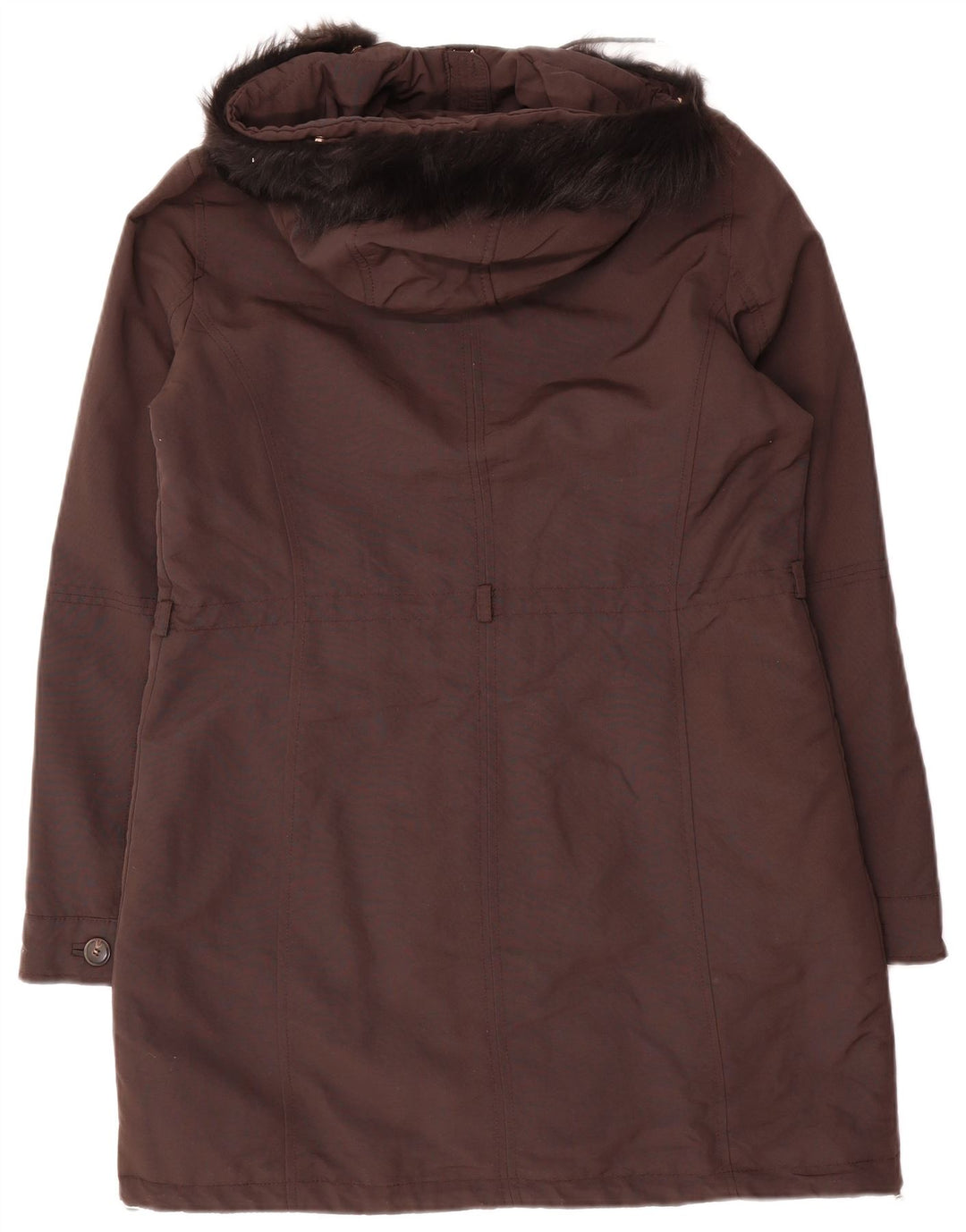 Женская парка Massimo Dutti с капюшоном UK 14, средний коричневый, полиэстер