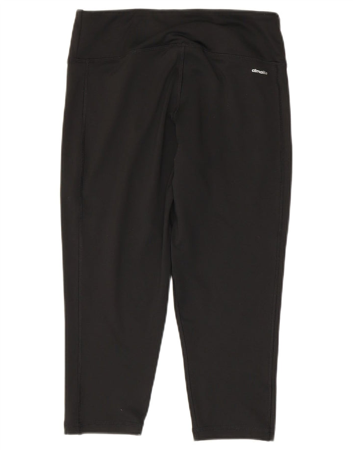 Женские леггинсы-капри Adidas UK 8/10, маленькие черные из полиэстера