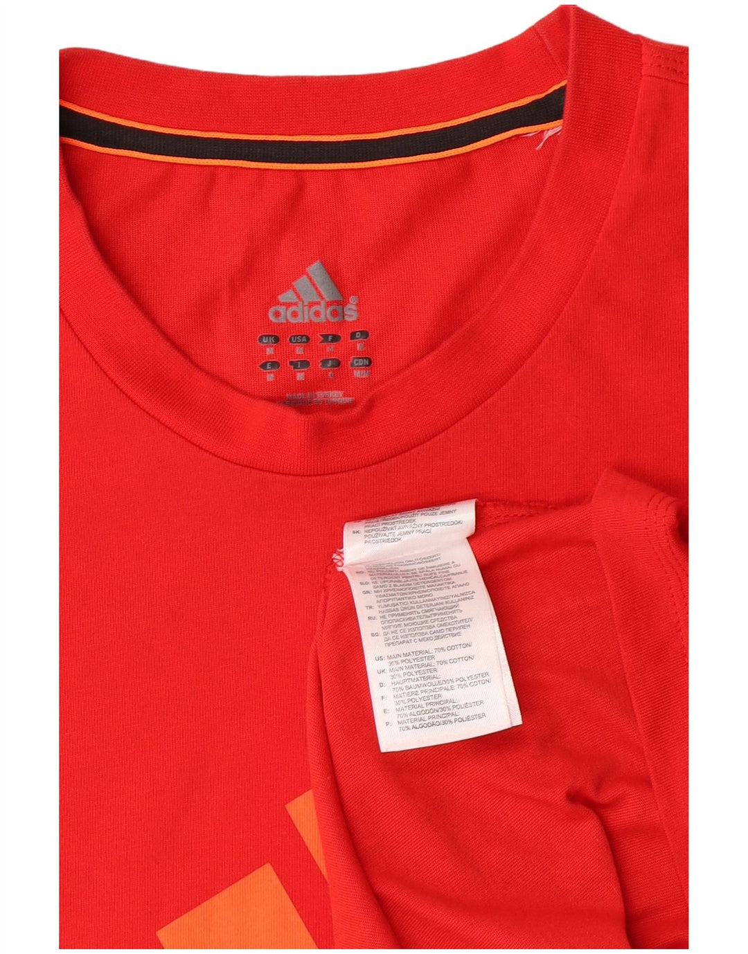 Мужская футболка Adidas Top среднего красного цвета из хлопка