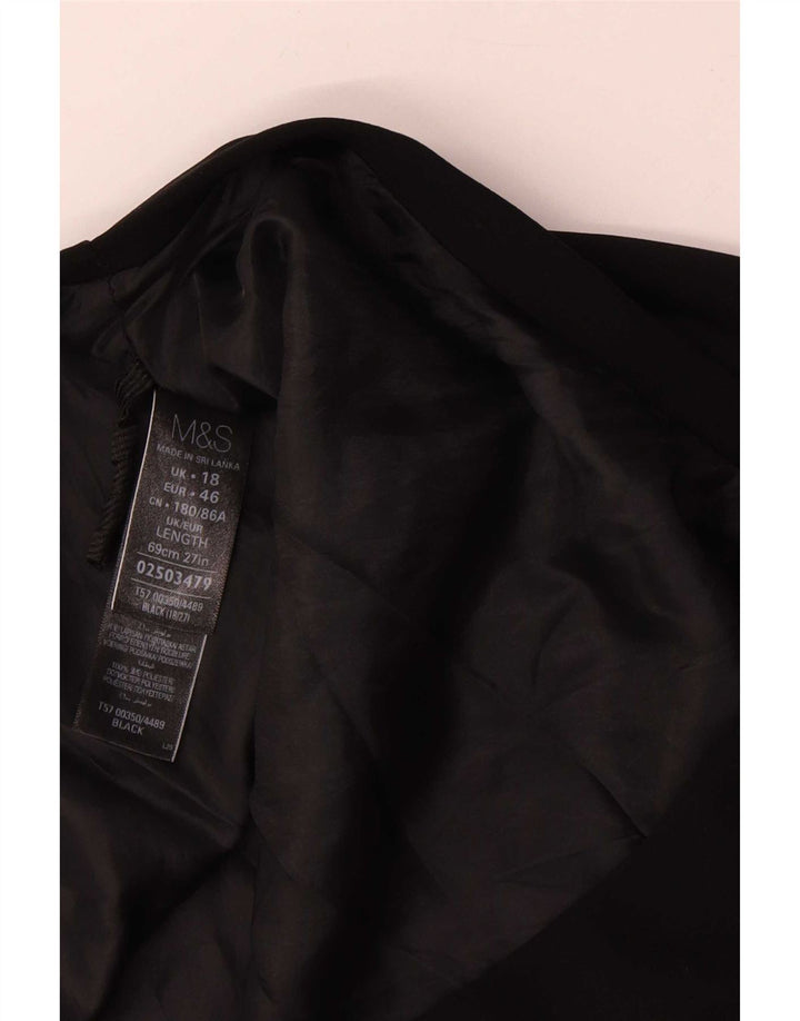 Женская юбка-трапеция Marks & Spencer UK 18 XL W38, черный полиэстер