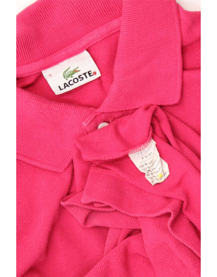 Мужская рубашка-поло Lacoste, размер 3, маленькая, розовая, хлопок