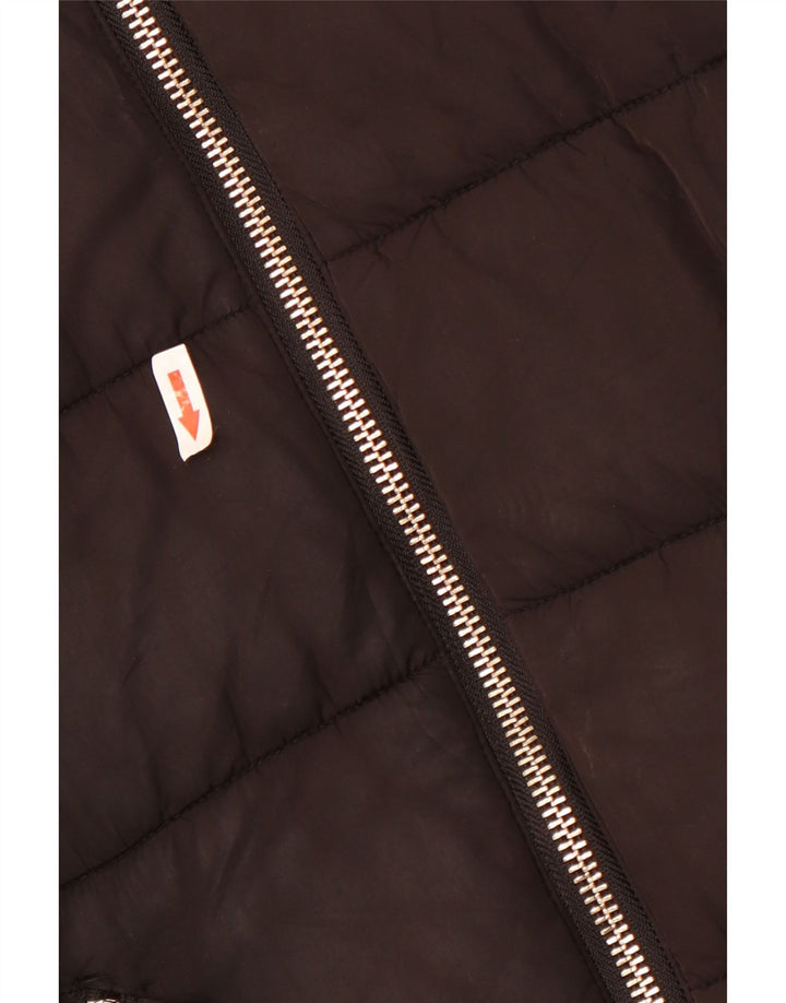 Женская стеганая куртка оверсайз Topshop UK 12, средний черный полиэстер