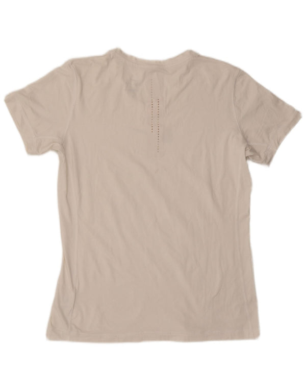 Женская футболка NIKE Dri Fit с рисунком, топ UK 18 XL, белый полиэстер