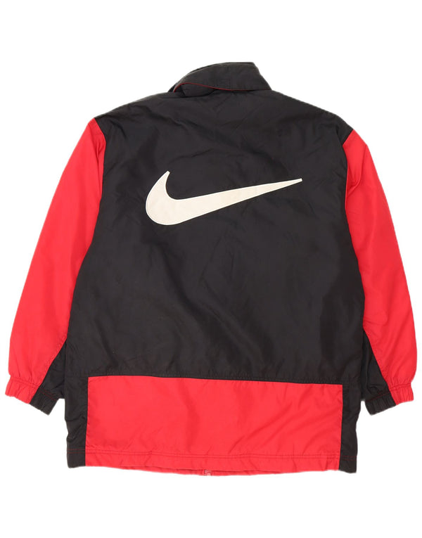 Мужская ветровка свободного кроя с капюшоном Nike UK 36, маленькая красная цветная блокировка