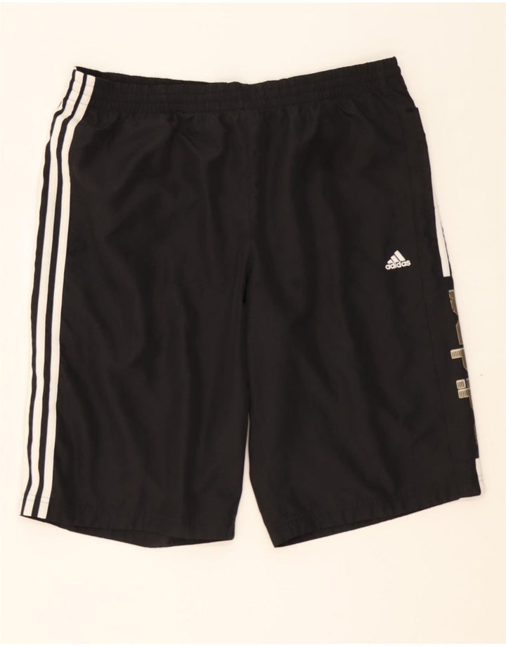 ADIDAS Mens Graphic Sport Shorts Large  Black Polyester Vintage Adidas and Second-Hand Adidas from Messina Hembry 