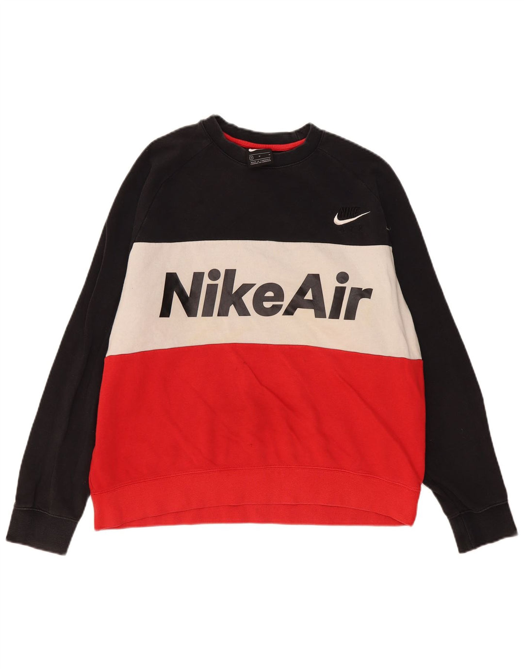 Мужской свитшот с рисунком Nike, средний разноцветный хлопковый джемпер с цветными блоками