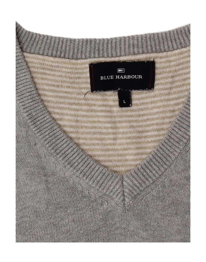 Мужская майка с V-образным вырезом Marks & Spencer Blue Harbour, большая серая