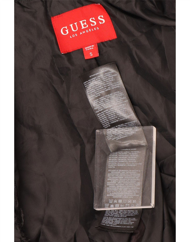 Guess Женская стеганая куртка с графическим рисунком UK 10, маленький черный полиэстер