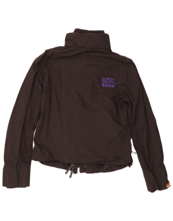 Женская ветровка SUPERDRY UK 14, большая черная нейлоновая куртка