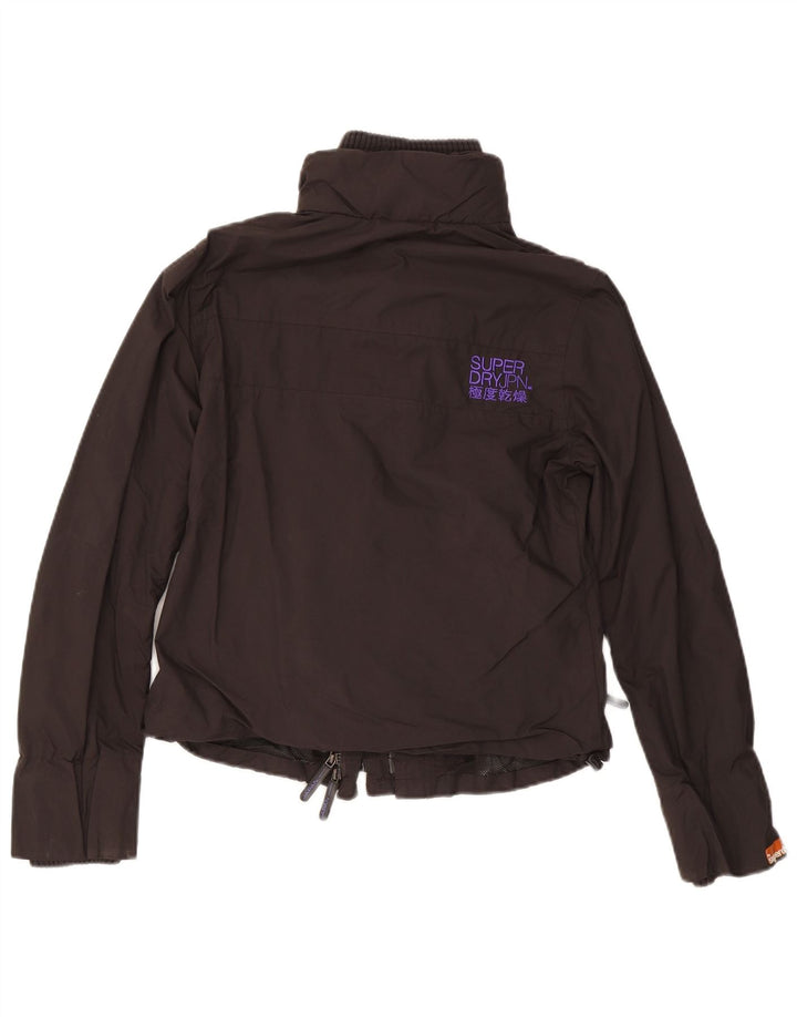 Женская ветровка SUPERDRY UK 14, большая черная нейлоновая куртка