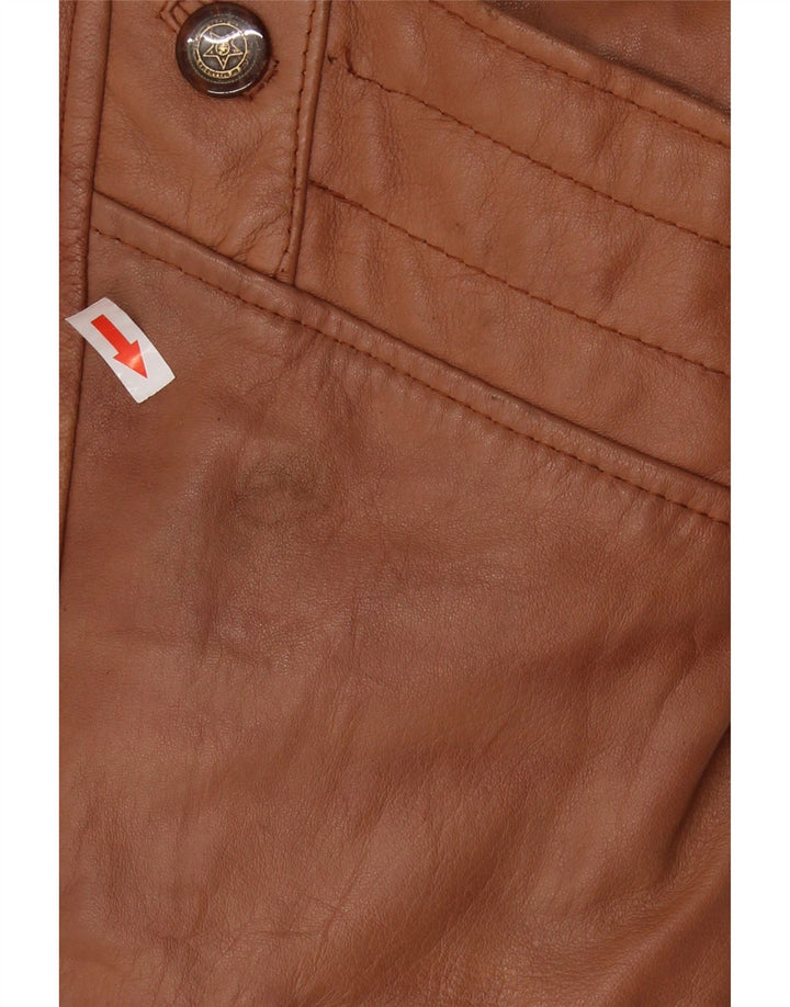 Винтажная женская дубленка оверсайз UK 16, большая коричневая