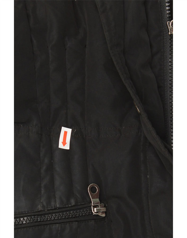 ELLESSE Womens Padded Jacket UK 14 Medium Black Polyester Vintage Ellesse and Second-Hand Ellesse from Messina Hembry 
