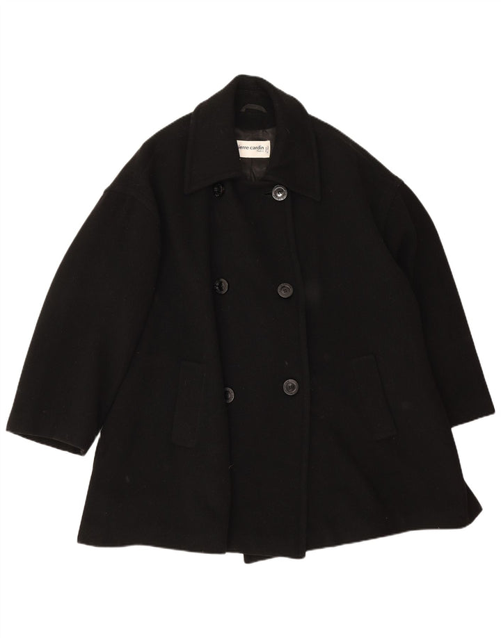 Женское двубортное пальто Pierre Cardin UK 20 2XL, черное, шерстяное