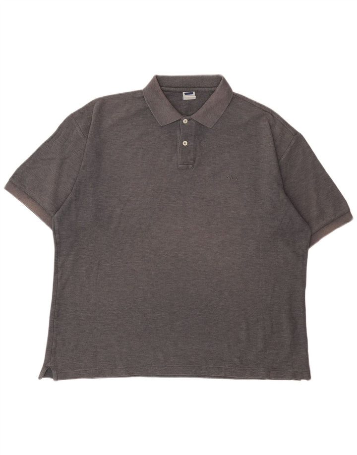 Мужская рубашка-поло Fila IT 56 XL Серая в крапинку, хлопок