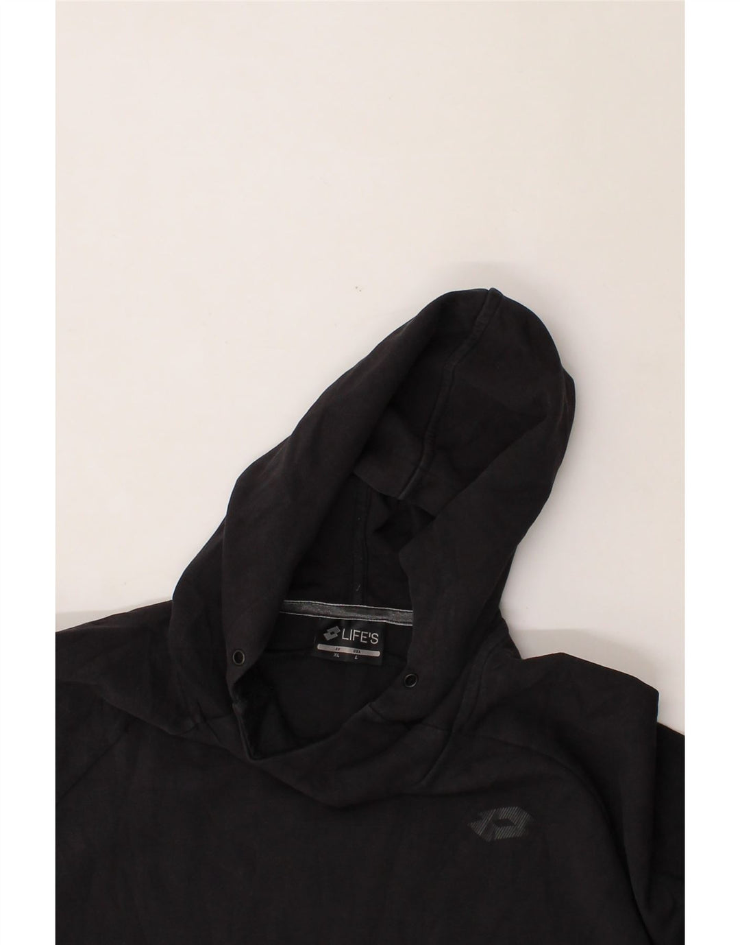 LOTTO Mens Hoodie Jumper Large Black Cotton Vintage Lotto and Second-Hand Lotto from Messina Hembry 