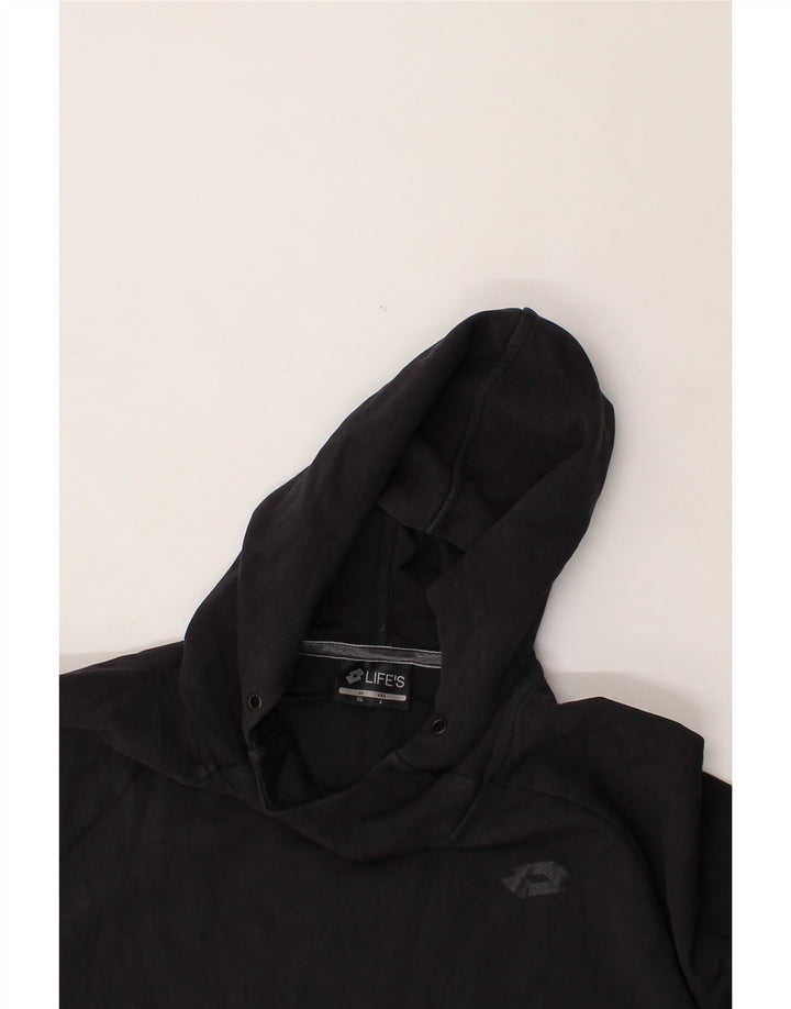 LOTTO Mens Hoodie Jumper Large Black Cotton Vintage Lotto and Second-Hand Lotto from Messina Hembry 