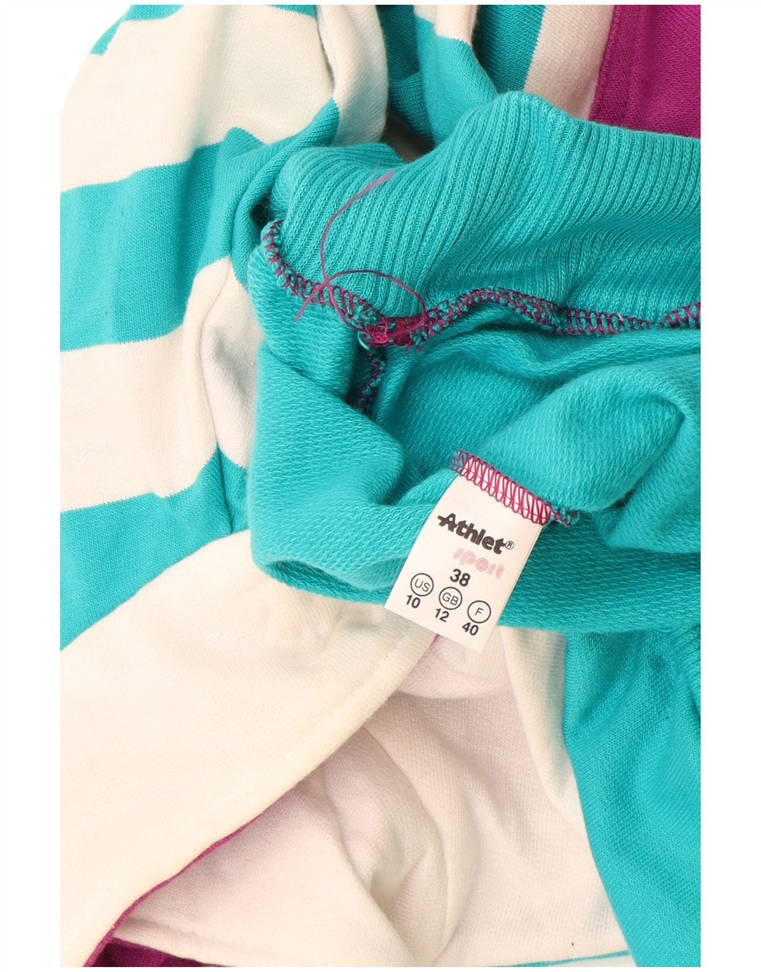 Винтажный женский джемпер с рисунком, Великобритания, 12, средний синий, цветной блок