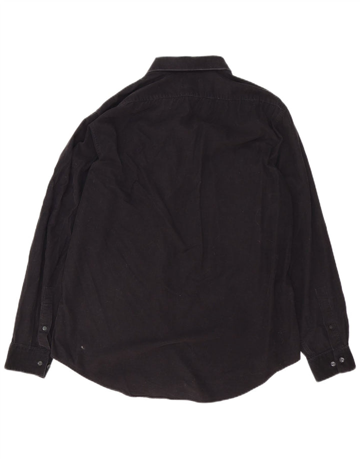 Мужская вельветовая рубашка Calvin Klein, размер 16, 1/2, большая, черная, хлопок