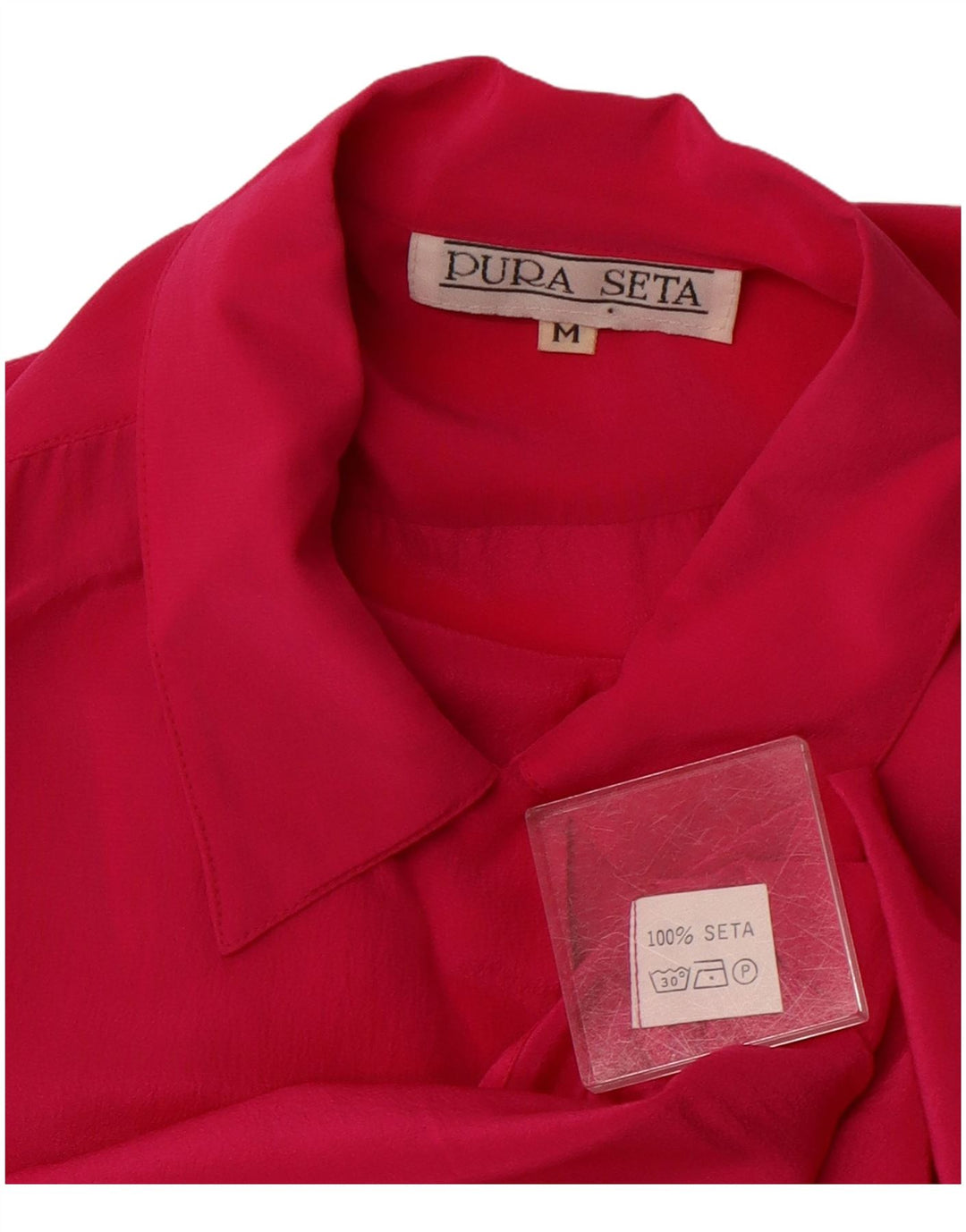 Женская блузка-рубашка VINTAGE UK 14, средний розовый шелковый цвет