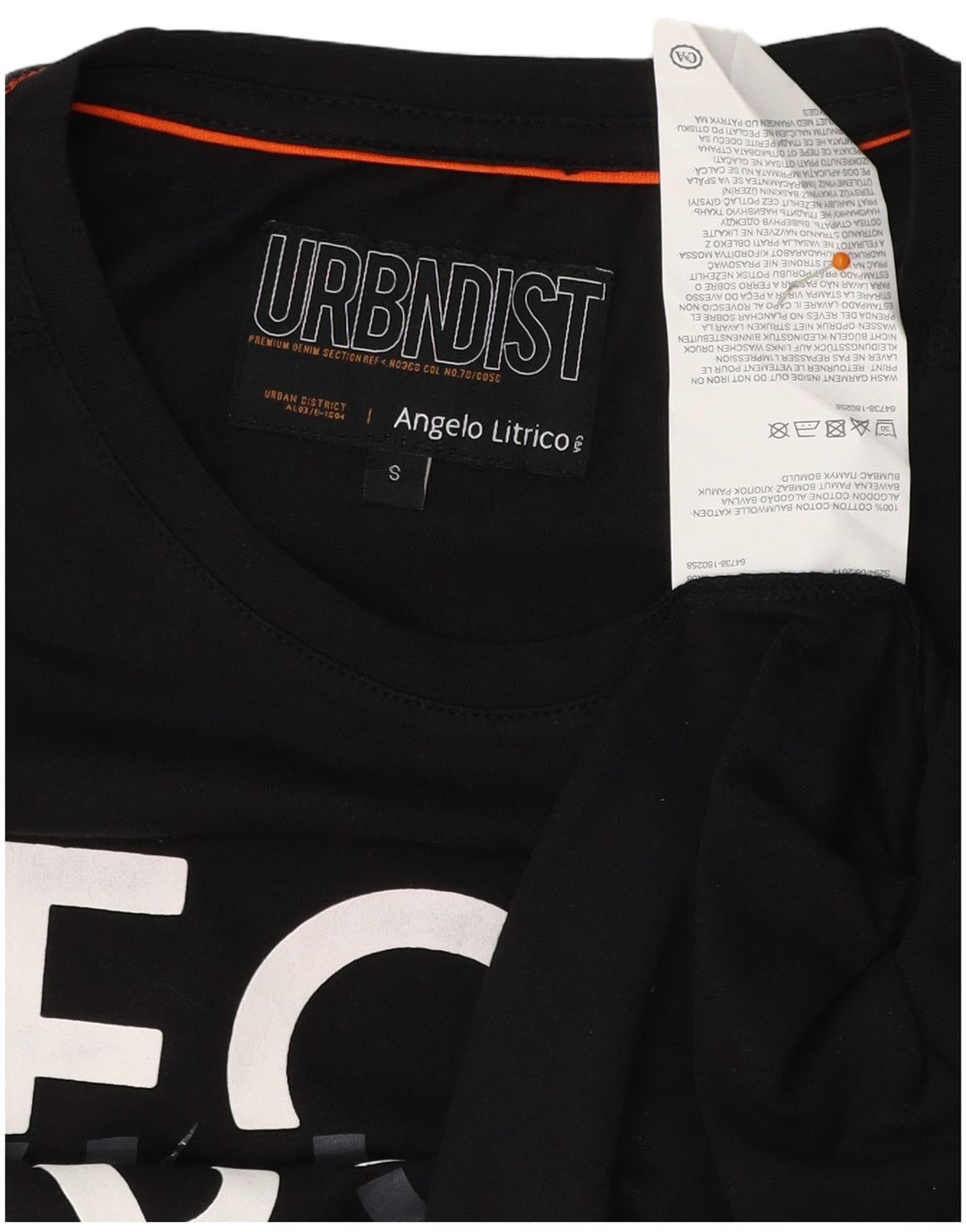 Мужская футболка с рисунком ANGELO LITRICO, маленький черный хлопок