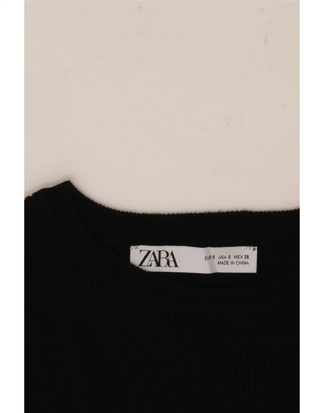 Женский укороченный топ Zara с длинным рукавом UK 8, маленький черный