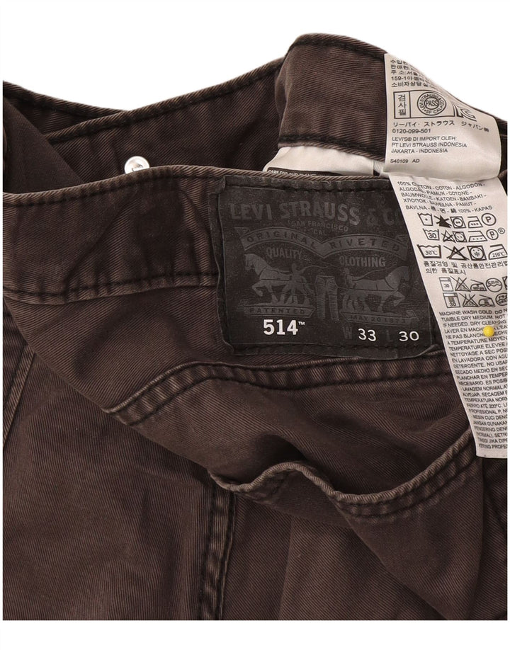 Мужские прямые джинсы Levi's 514 W33 L30 серые, хлопок