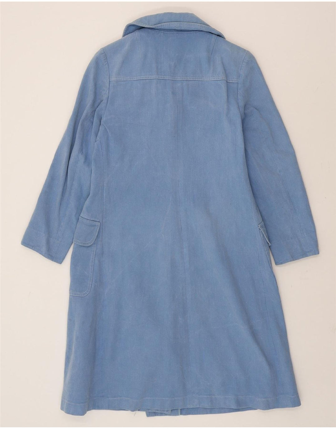 VINTAGE Womens Loose Fit Denim Coat UK 10 Small Blue Vintage Vintage and Second-Hand Vintage from Messina Hembry 