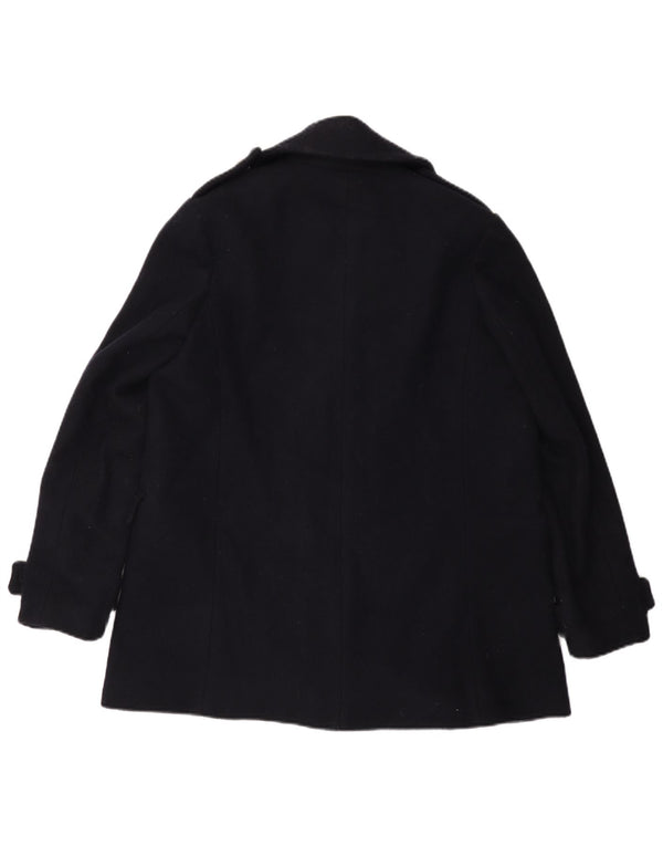 Superdry Mens Pea Coat UK 40 Large Navy Blue Wool