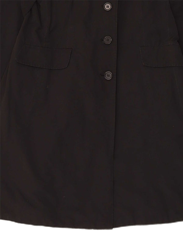 Aspesi Womens Overcoat UK 18 XL Black Cotton